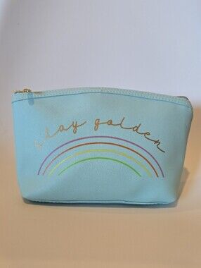 Ruby + Cash Light Blue 'Stay Golden' Rainbow Cosmetic Pouch